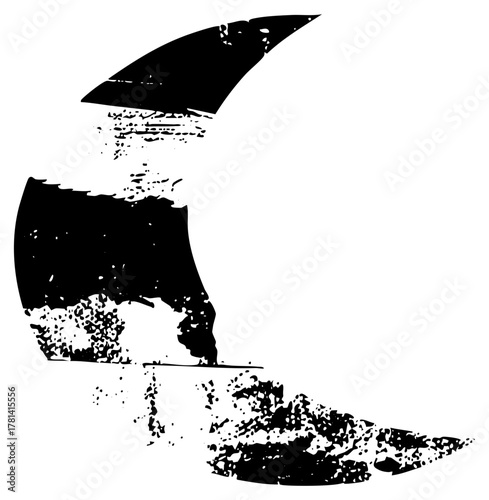 Sailboat Sailing on Water, jagged shapes