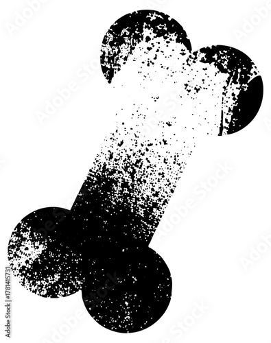 Dog bone disintegrates into particles in a conceptual illustration