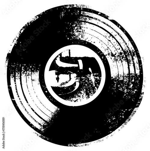 Vinyl record texture in distressed