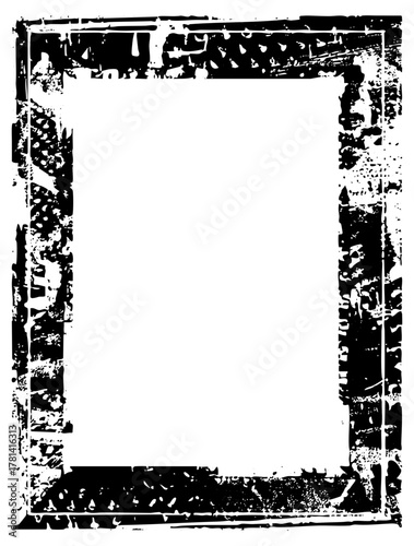 Grunge Frame Defines Distressed Border for Graphic Design