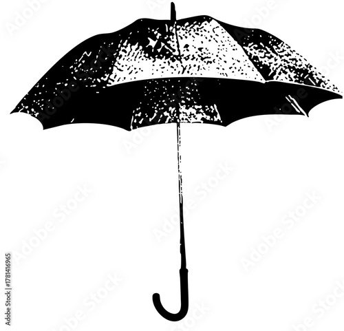 Umbrella protects from rain in a weather