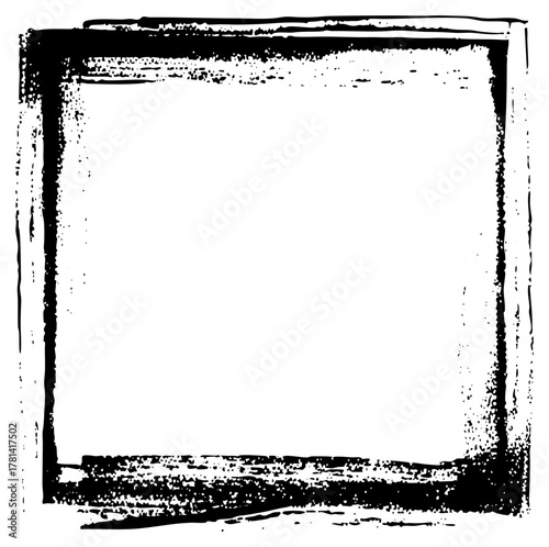 Grunge frame defines space with distressed texture for graphic design