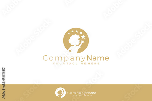 logo of a child and a star on top, child's dream logo