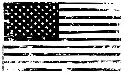 American flag distress in a display