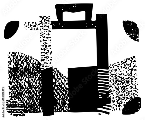 Luggage Travels Vertically in a minimalist composition