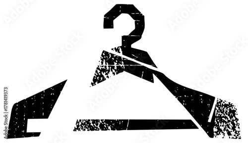 Clothes hanger texture in distressed style