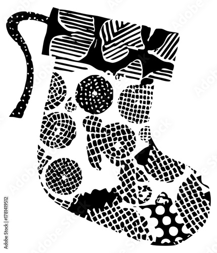 Christmas hangs cheerfully on a festive holiday mantle