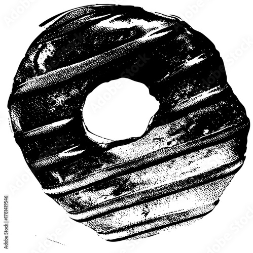 Chocolate Donut Illustrates Sweetness in Bakery