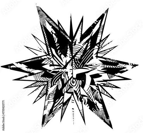 Explosion Illustrates Impact with Radial Burst