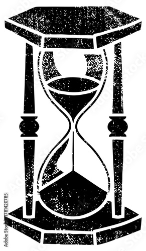 Hourglass Measures Time in Vintage Illustration
