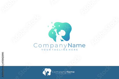 Children logo and star design combination, dream star logos