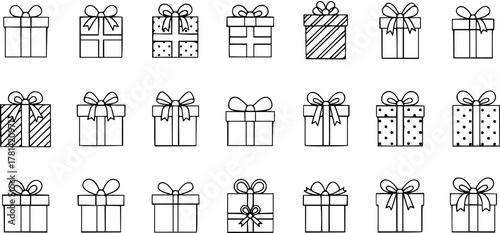 Line Art Presents: A Festive Collection of Hand-Drawn Gift Boxes