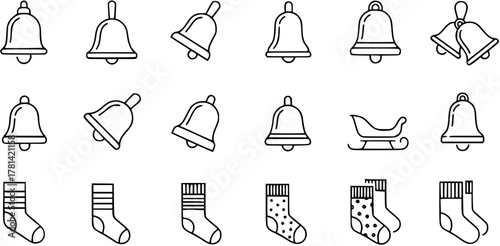 Christmas bells and stockings collection