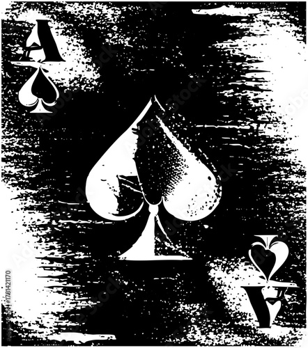 Playing cards display boldness in a distressed texture