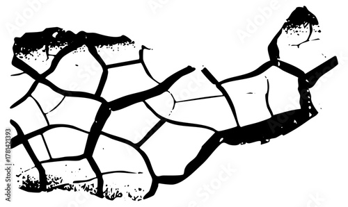 Cracked surface illustrates fragility in abstract design