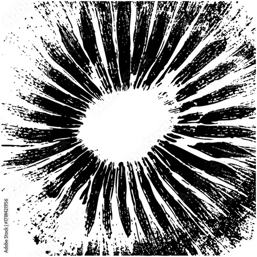 Burst effect radiates energy in abstract design