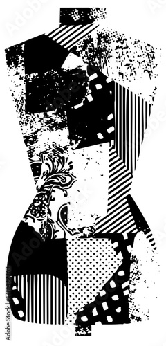 Portrait abstract expressionism in graphic design