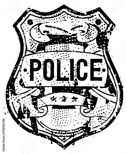 Police Badge Illustrates in Law Enforcement