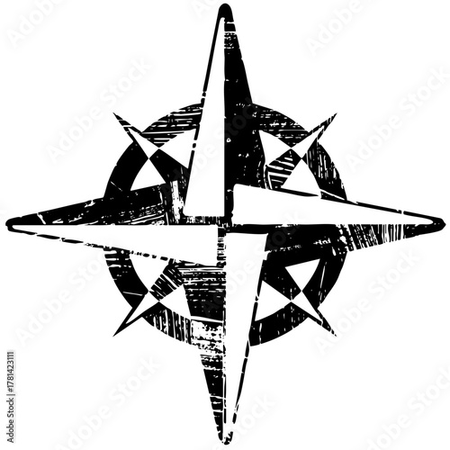 Compass points direction in nautical exploration