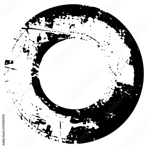 Grunge Circle Illustrates Texture in Abstract Design