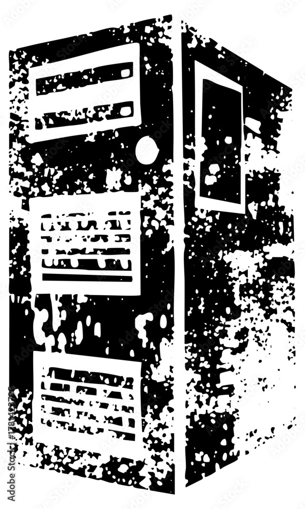Obraz premium Computer Tower Data in a Digital Workspace