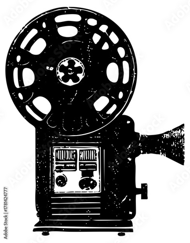 Vintage film projector nostalgia in a retro cinema