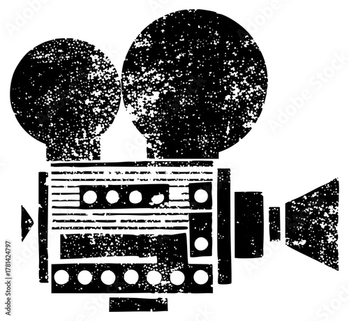 Film Camera Illustrates Retro Aesthetic for Vintage