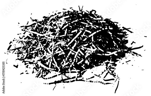 Bird nest rests organically in a natural environment