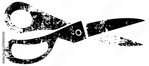 Scissors Cutting Texture in a Distressed Style