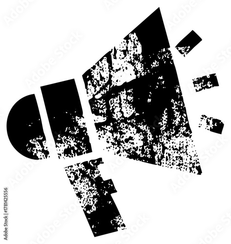 Abstract Shapes Compose Distressed Typography for Graphic Design