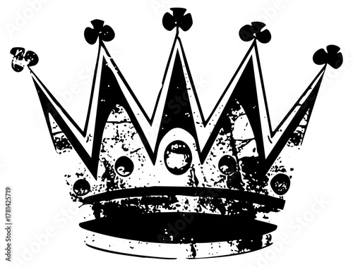 Crown Illustrates in Distressed Texture