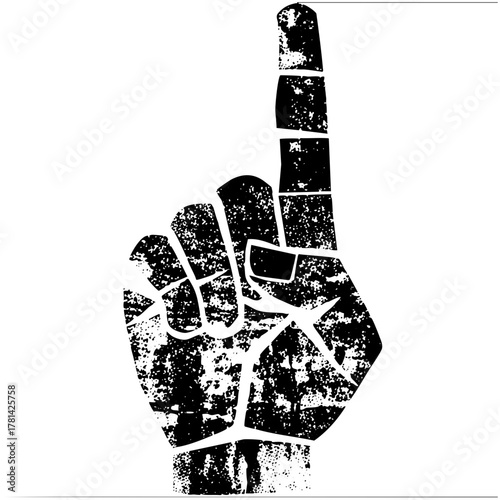 Raised hand gestures protest during demonstration