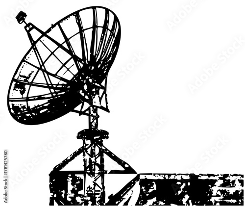 Satellite Dish Transmits in Telecommunications