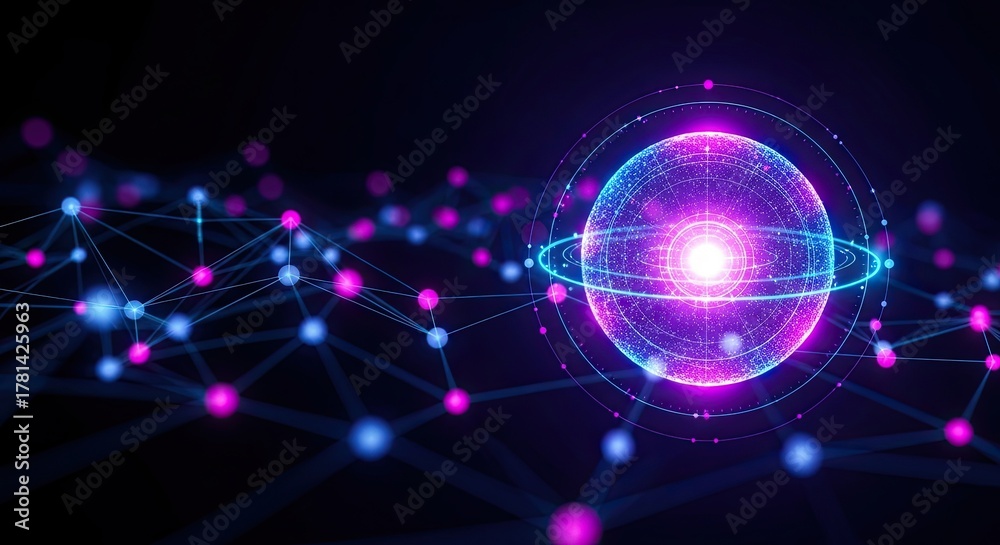 Obraz premium Epochal Big Data Technology Data Science Analysis Artificial Intelligence Generative Deep Learning Machine Learning Neural Flow Network Analytics Innovation Abstract Futuristic. 3D.
