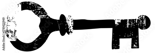 Vintage key unlocks security concepts