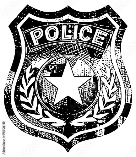 Police Badge Illustrates in Law Enforcement