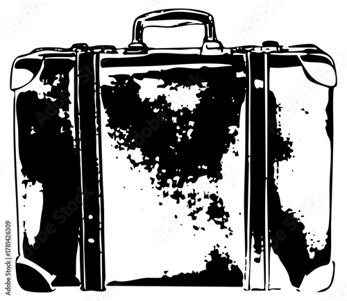 Vintage suitcase wear and tear in a travel concept
