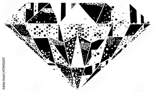 Diamond shatters dramatically in abstract composition