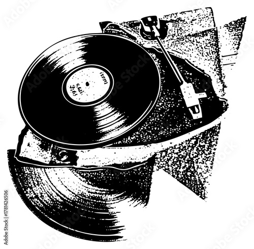 Turntable music in a vintage studio