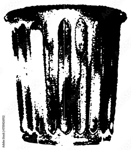 Trash can displaying decay in a waste management setting