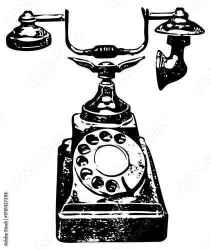 Vintage telephone illustrates communication in a retro setting