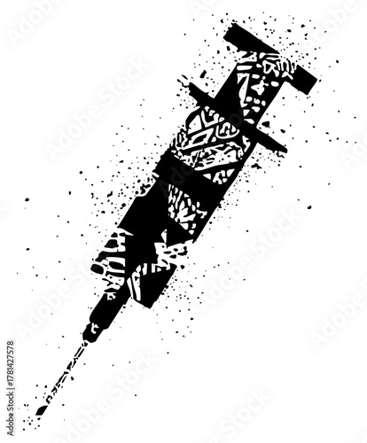 Syringe injects medicine in healthcare