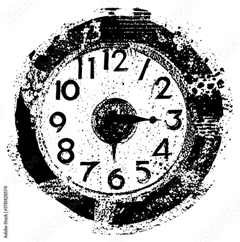 Pocket Watch Time in Grunge Style