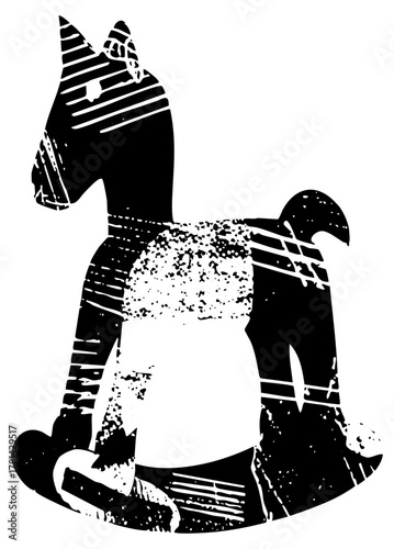 Rocking horse illustrates childhood nostalgia in a playroom