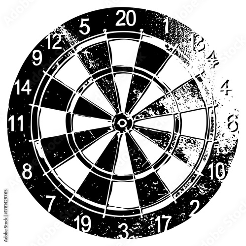 Dartboard accuracy with distressed texture for competitive games