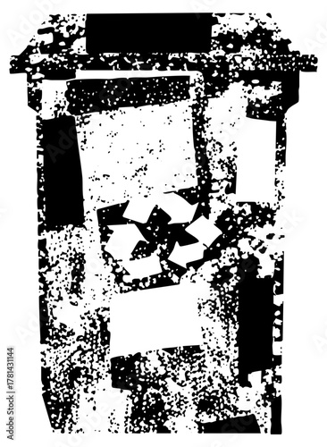 Trash can breaks apart in urban decay