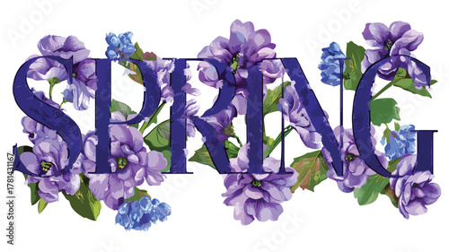 Vibrant Purple Flowers Spring Vector Collection for Creative Designs