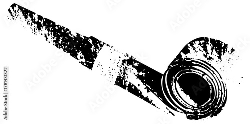 Gas nozzle dispenses fuel at a service station