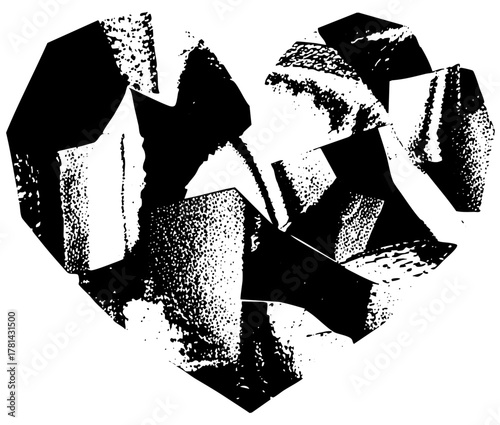 Heart Breaks Apart Geometric Design