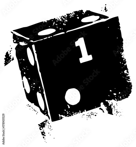 Dice rolls number one in game play